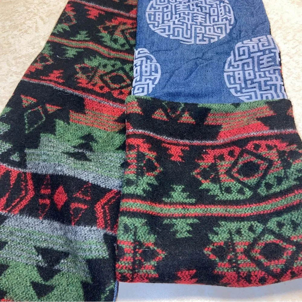 Goods Of Desire Scarf Unisex 64”X6” Hong Kong Reversible Southwestern Aztec